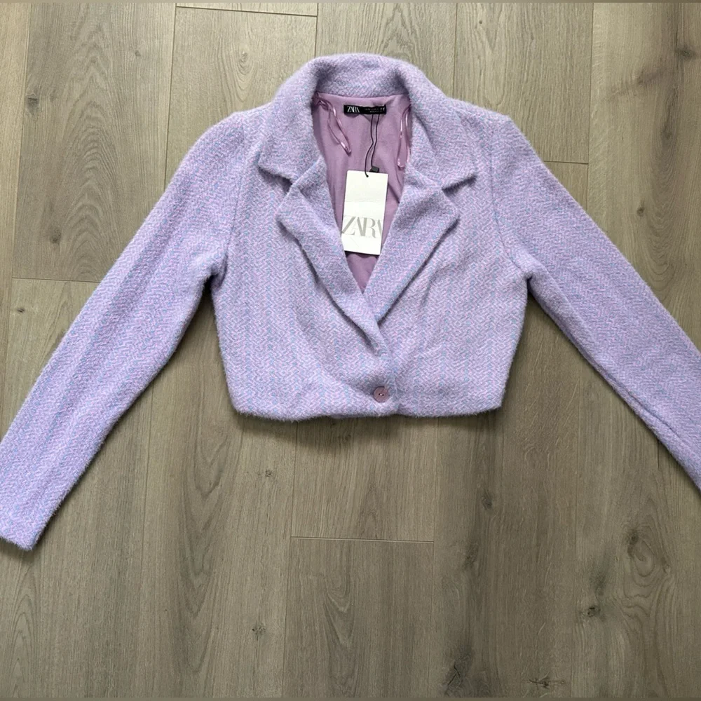 NWT Zara Women's Lavender Pink Cropped Jacket Size M - Picture 5 of 9